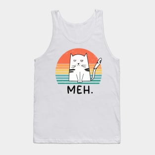 Funny Meh Cat Gift for Cat Lovers Tank Top